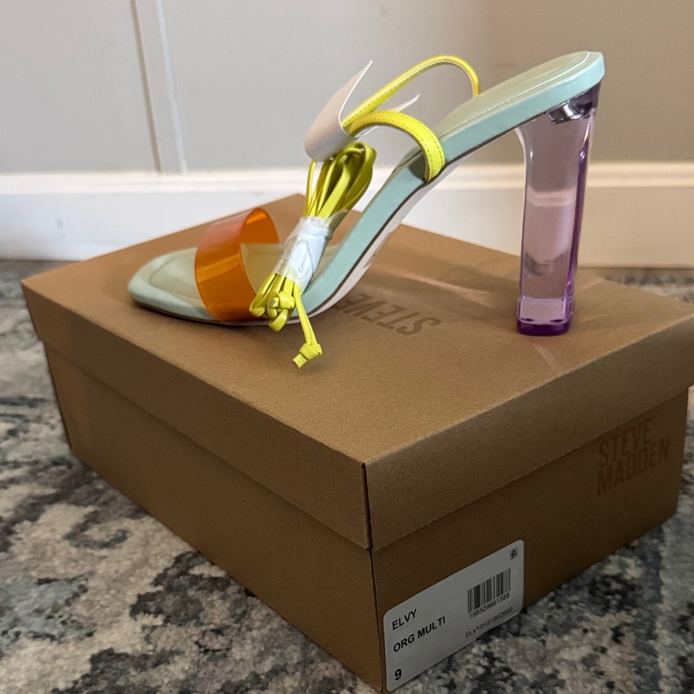 Steve Madden Yellow and Purple Heeled Sandals